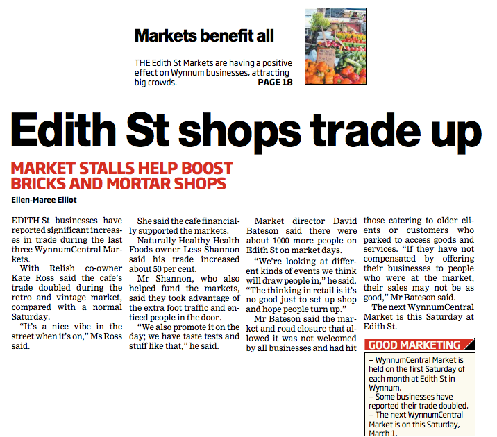 Edith St shops trade up