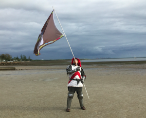 Knight flies flag of Republic of Wynnum