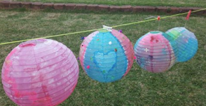 lanterns on clothesline